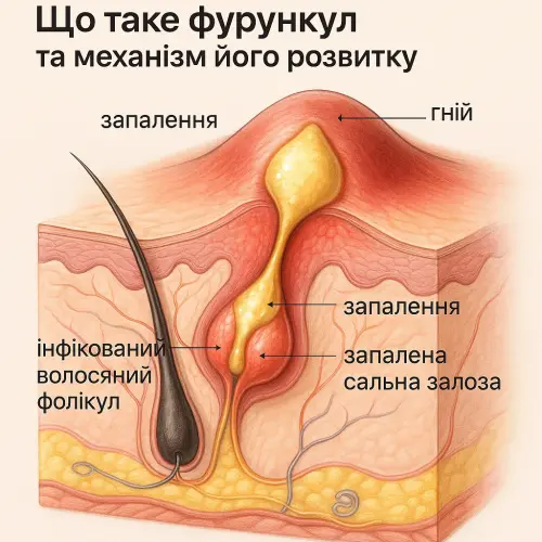 Що таке фурункул і механізм його розвитку