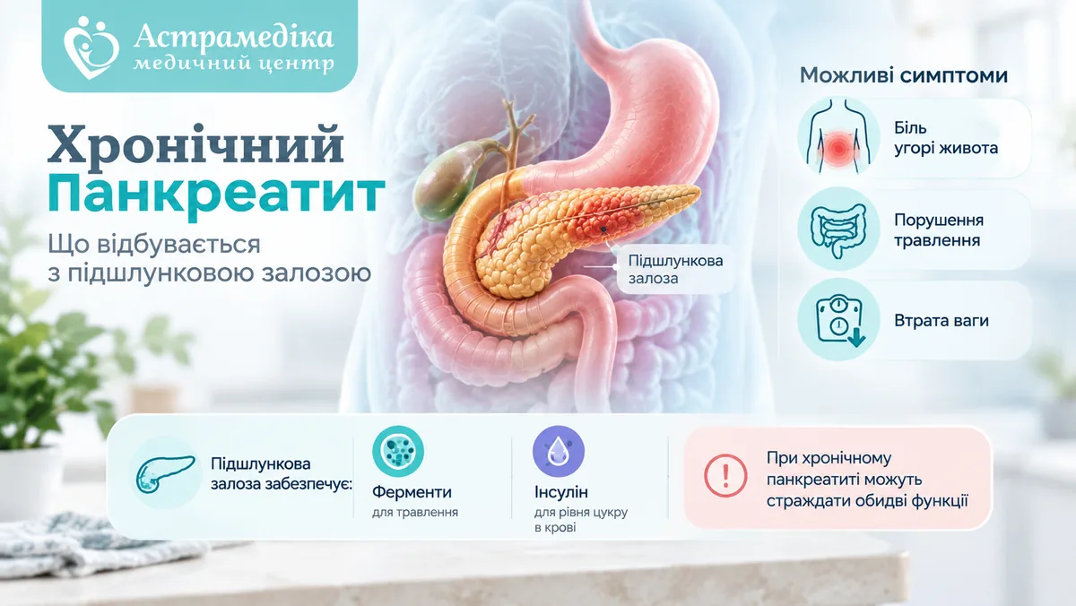 ронічний панкреатит &mdash; симптоми та функції підшлункової залози