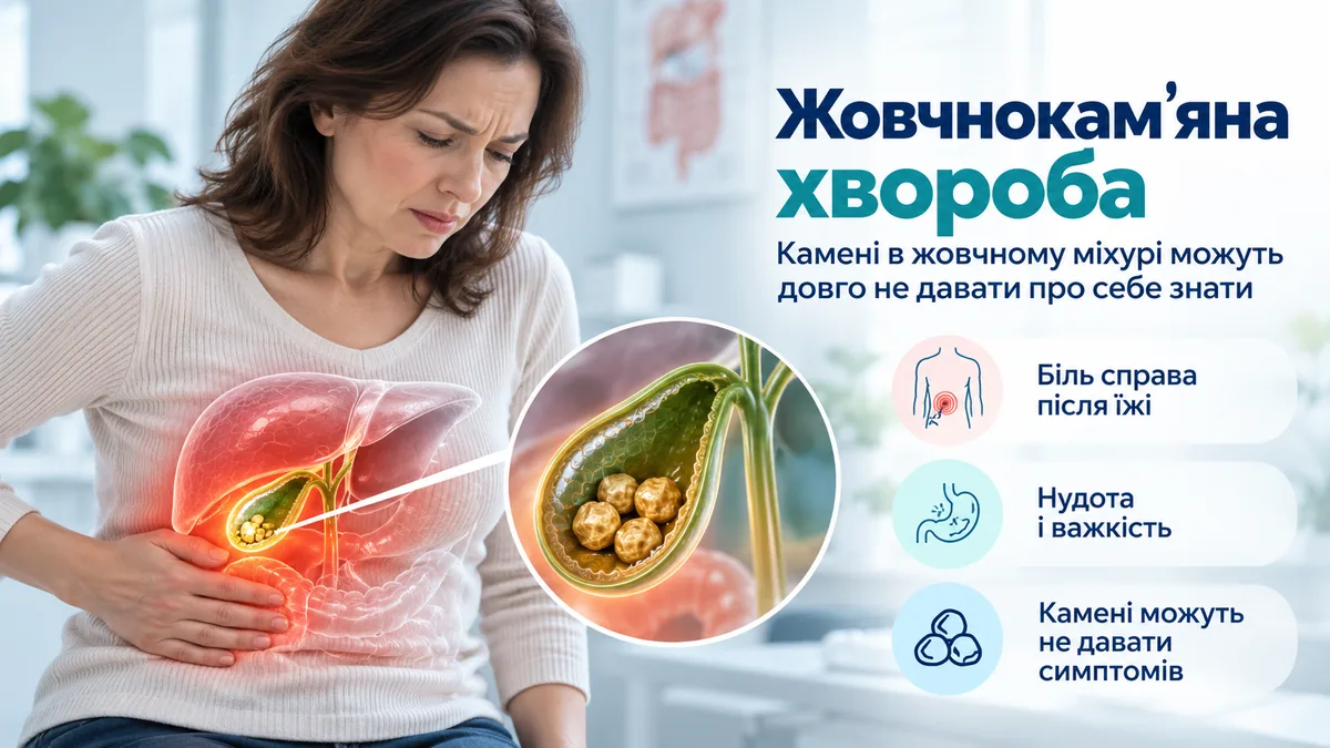 Жовчнокам'яна хвороба — камені в жовчному міхурі та біль у правому підребер'ї